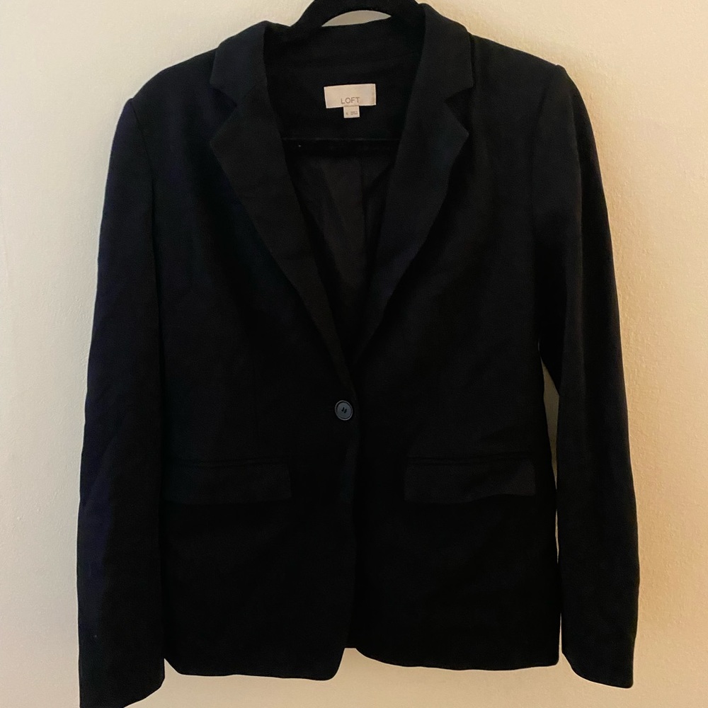 LOFT Black Single Button Blazer